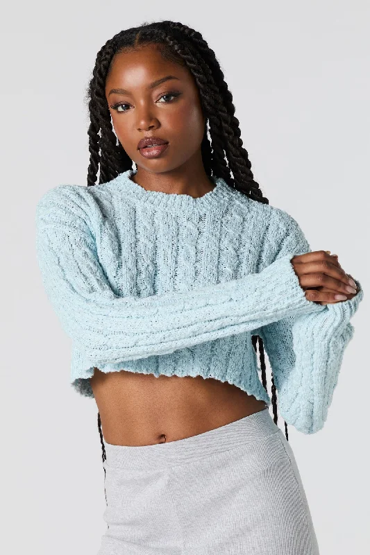 Cable Knit Cropped Sweater