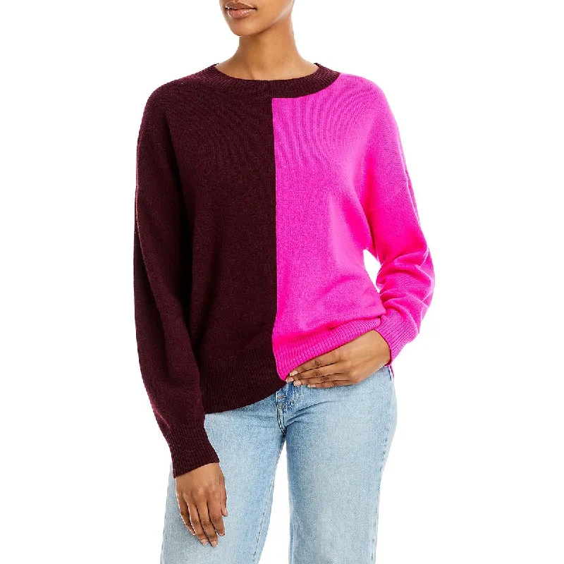 Aqua Cashmere Womens Cashmere Cozy Crewneck Sweater