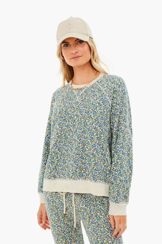 Cream Field Floral Slouch Sweatshirt