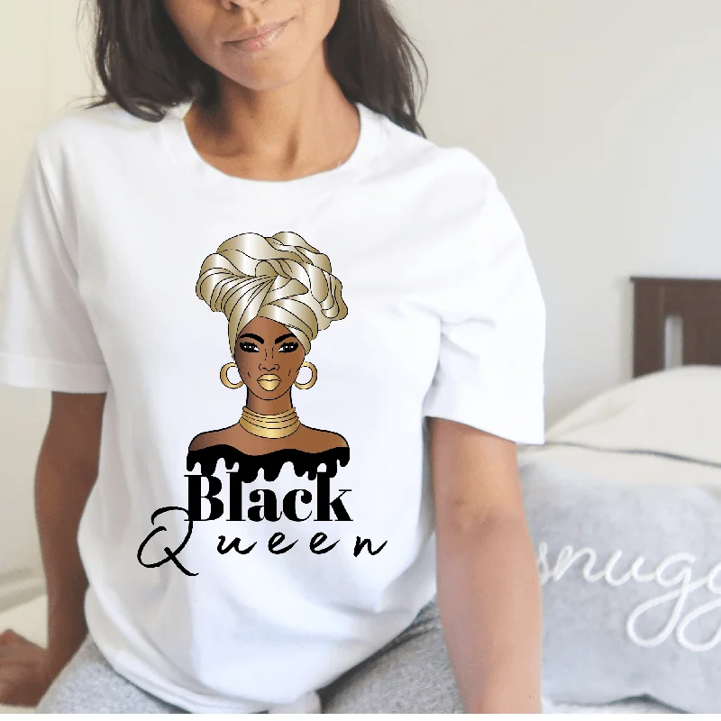 Golden Black Queen Womens Short Sleeve T Shirt