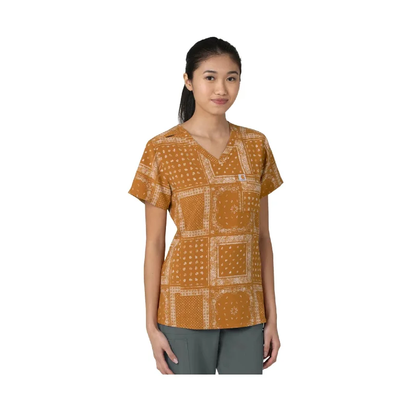 Carhartt Women's Print Tuck In Scrub Top - Bandana Stamp - ONLINE STORE CREDIT/EXCHANGE ONLY