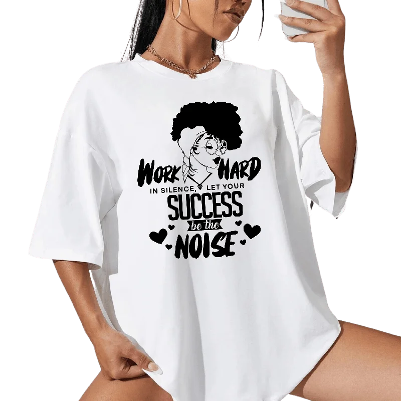 Work Hard Womens Short Sleeve Graphic Tee