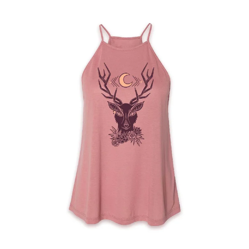 Deer High Neck Tank Top