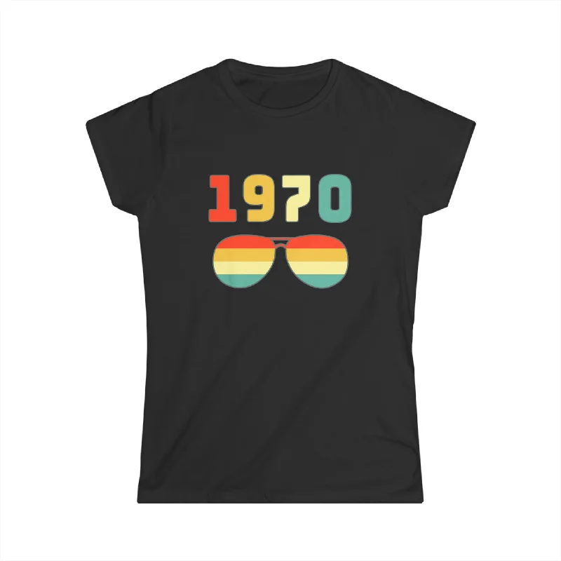 Vintage 1970 T Shirts for Women Retro Funny 1970 Birthday Women Shirts