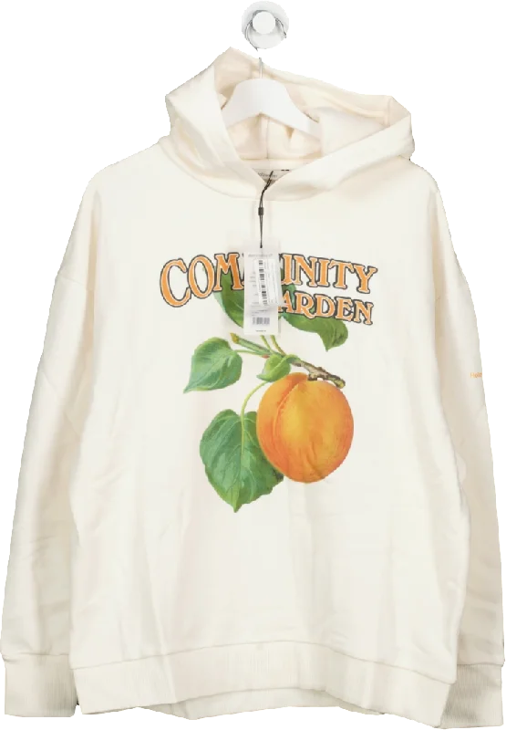 Holzweiler Cream Peach Print Hoodie - Ecru UK M