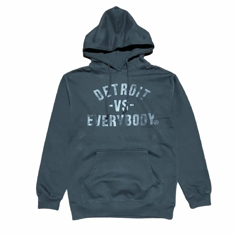 Men's Detroit Hoodie In Black/black