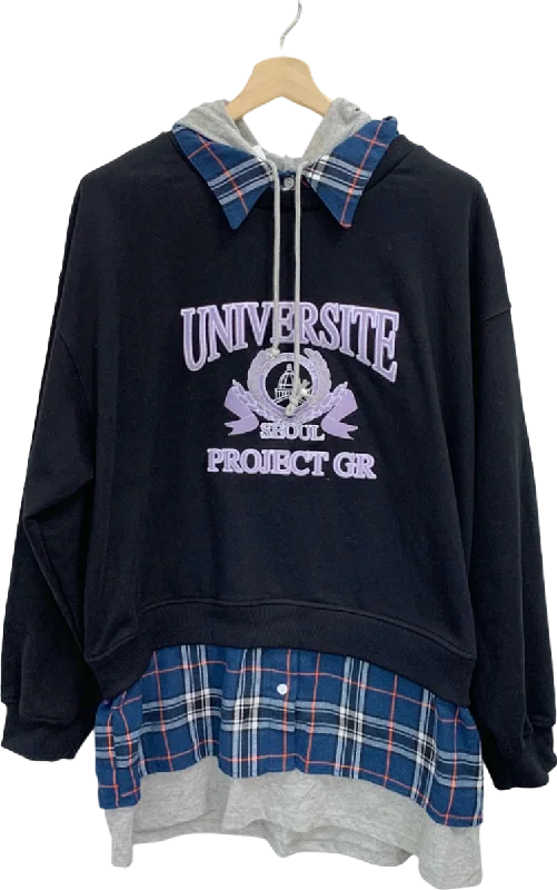 Project G/R Black University Seoul Hoodie UK XL