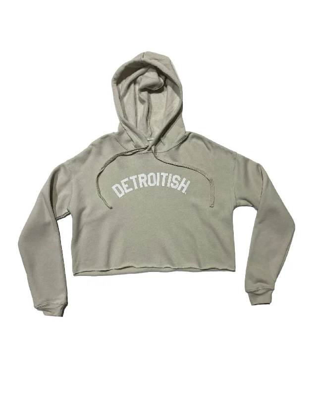 Ink Detroit Detroitish Fleece Crop Hoodie - Heather Dust