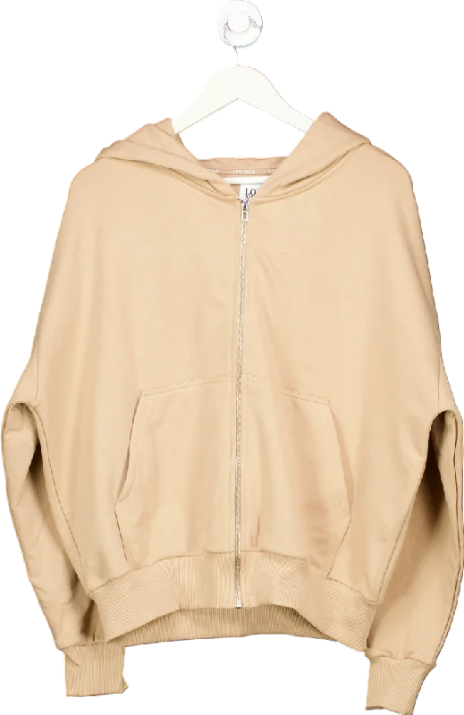 Lounge Beige Zip-Up Hoodie UK XS