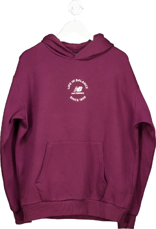 New Balance Burgundy Hoodie UK M