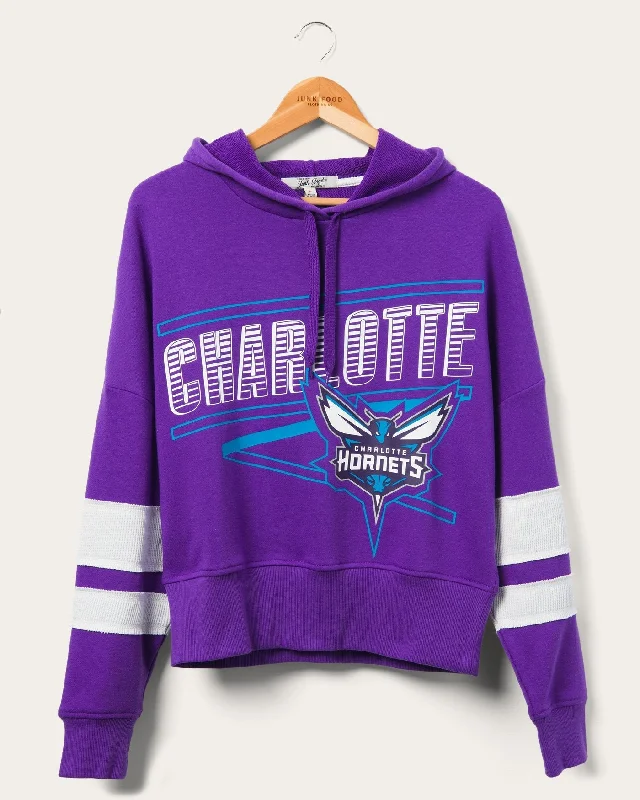 Women's Hornets Overtime Striped Fleeve Hoodie