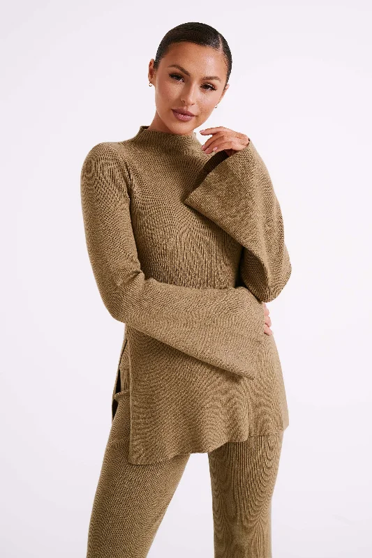 Jovie Oversized Knit Jumper - Olive