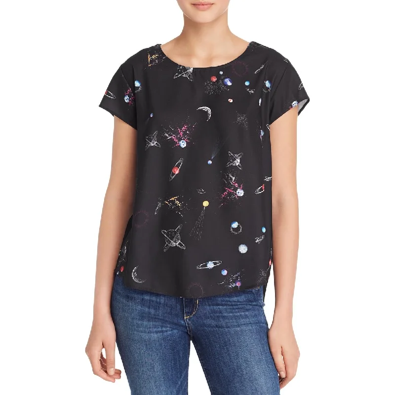 Aqua Womens Galaxy Printed Graphic Pullover Top