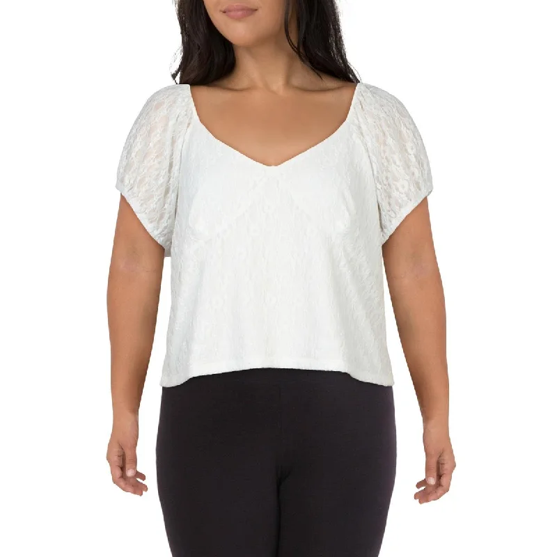 Calvin Klein Womens Plus Layered Pullover Top