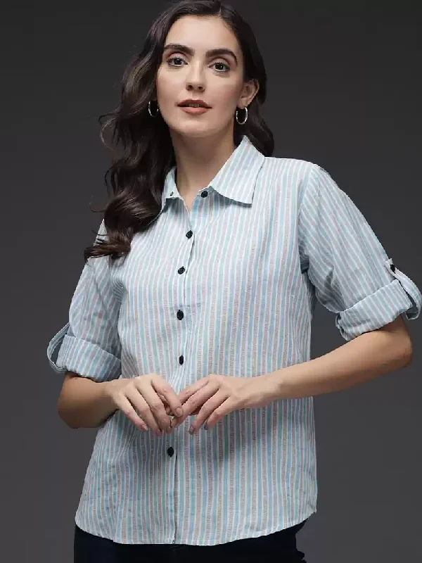 TANDUL  Women Regular Fit Printed Button Down Collar Formal Shirt