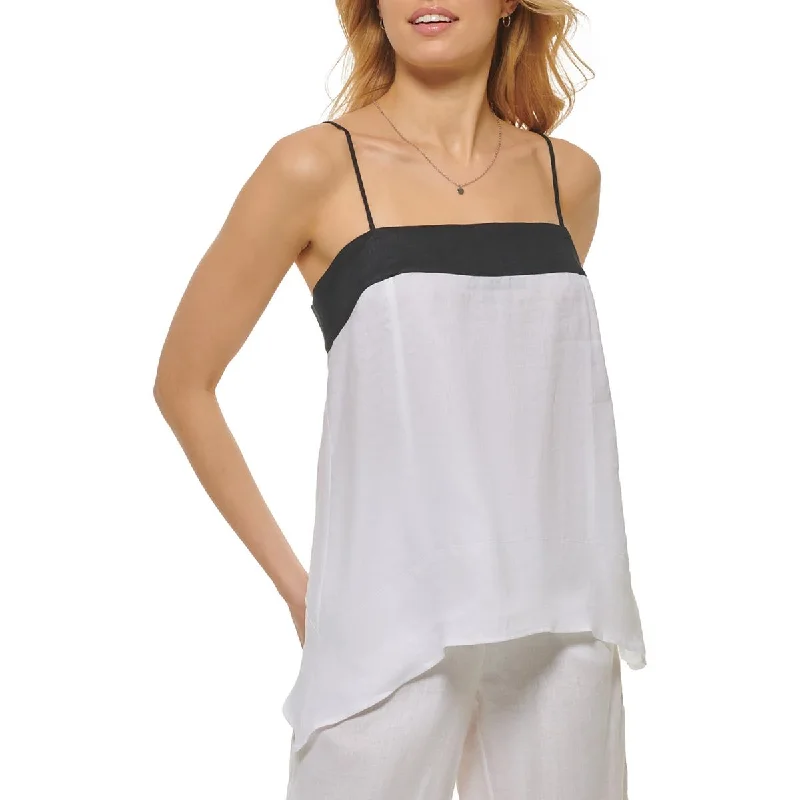 DKNY Pure Womens Asymmetric Tank Pullover Top