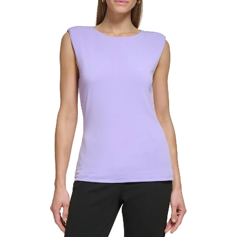 DKNY Womens Sleeveless Crewneck Pullover Top