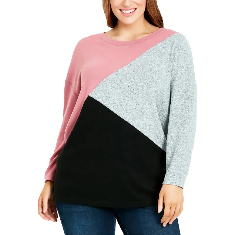 Evans Womens Plus Relaxed Fit Round Neckline Pullover Sweater