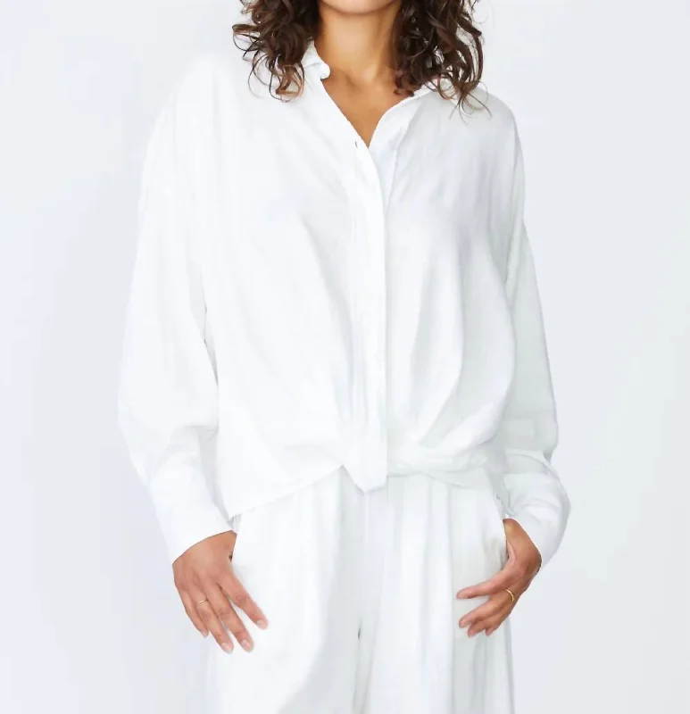 Linen Oversized Shirt In Foam