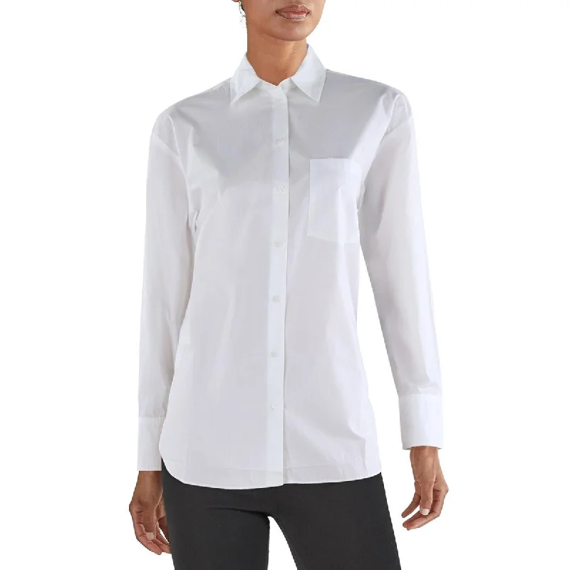 MNG Womens Cotton Oversized Fit Button-Down Top