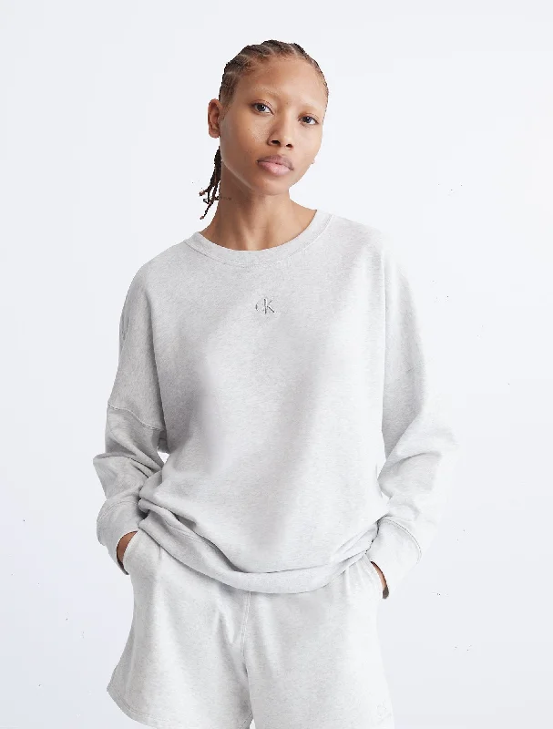 Calvin Klein Oversized Fit Monogram Logo Crewneck Sweatshirt - Women