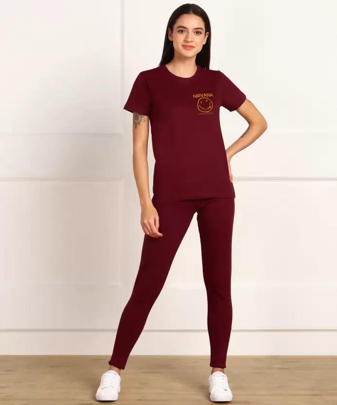 Women Printed T-shirt & Pyjama Set Pure Soft Cotton