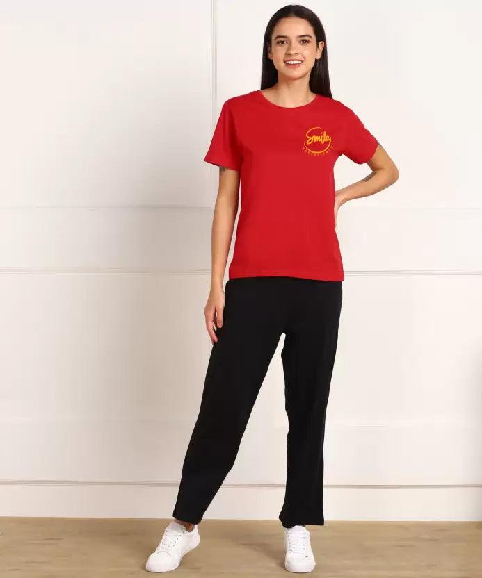 Women Printed T-shirt & Pyjama Set Pure Soft Cotton