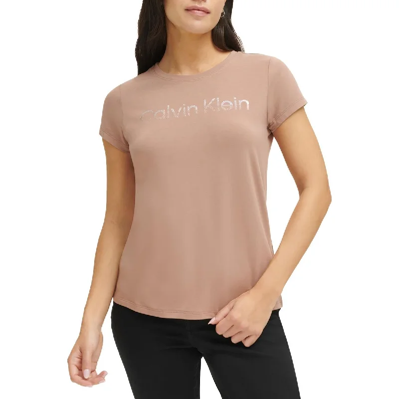 Womens Embellished Crewneck Pullover Top