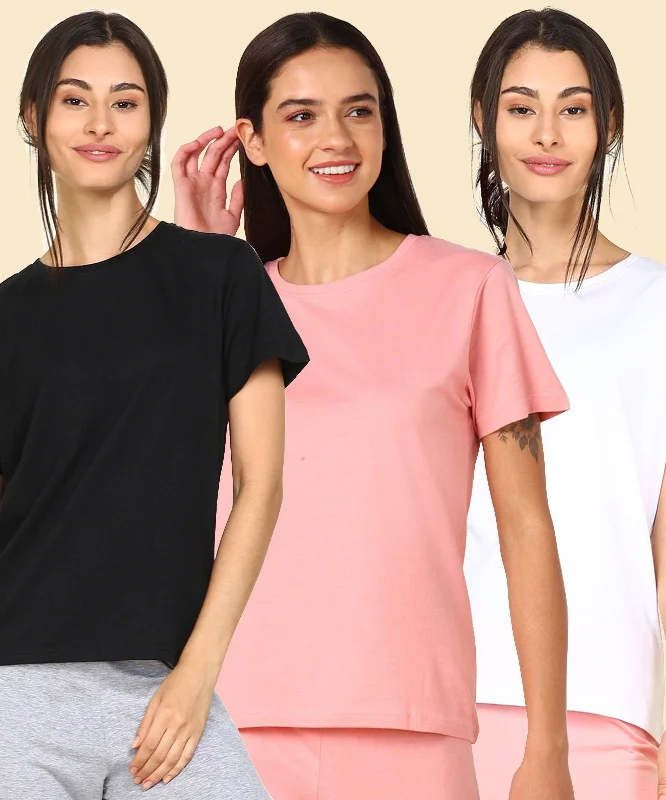 Young Trendz Womens Regular Fit Combo Solid Tshirt