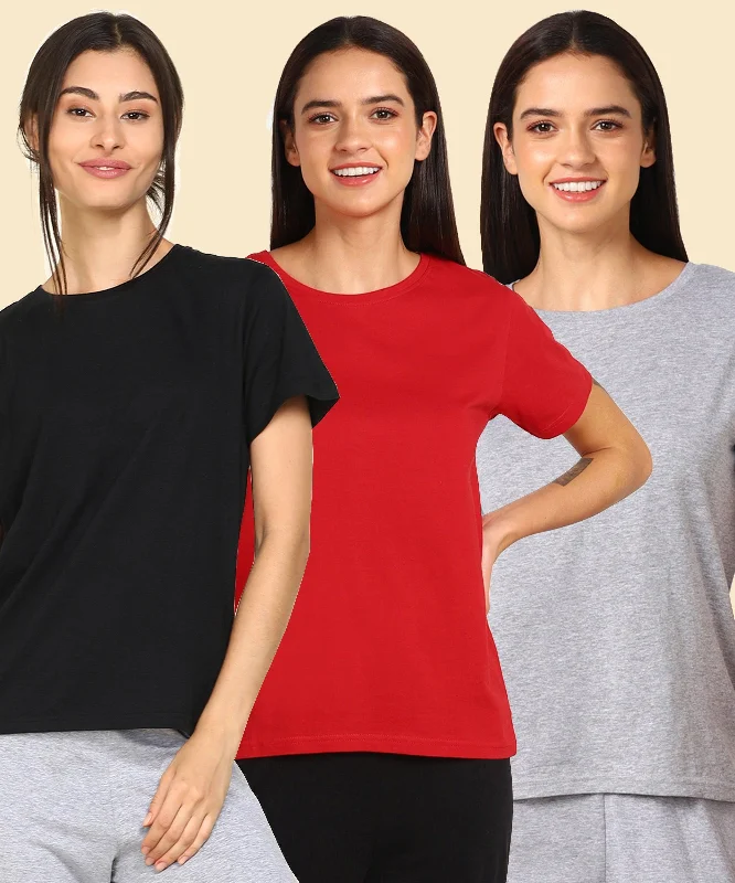 Young Trendz Womens Regular Fit Combo Solid Tshirt