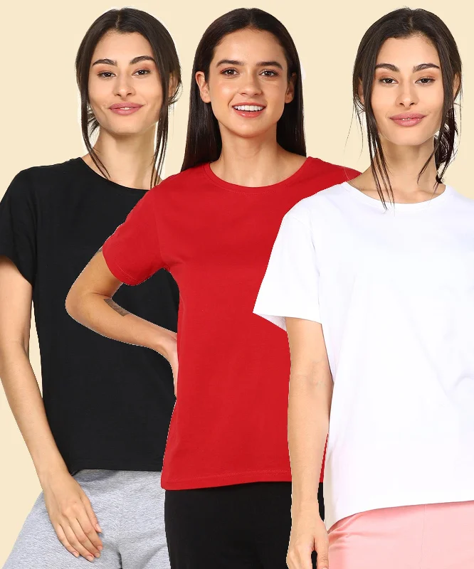 Young Trendz Womens Regular Fit Combo Solid Tshirt