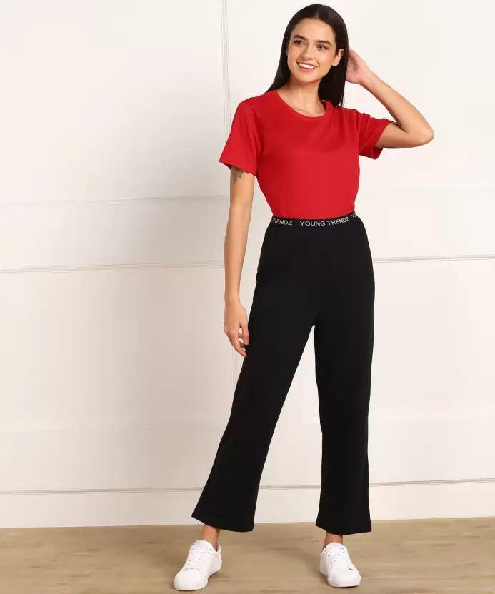 Women T-shirt & Pyjama Set Pure Soft Cotton (Red Black)