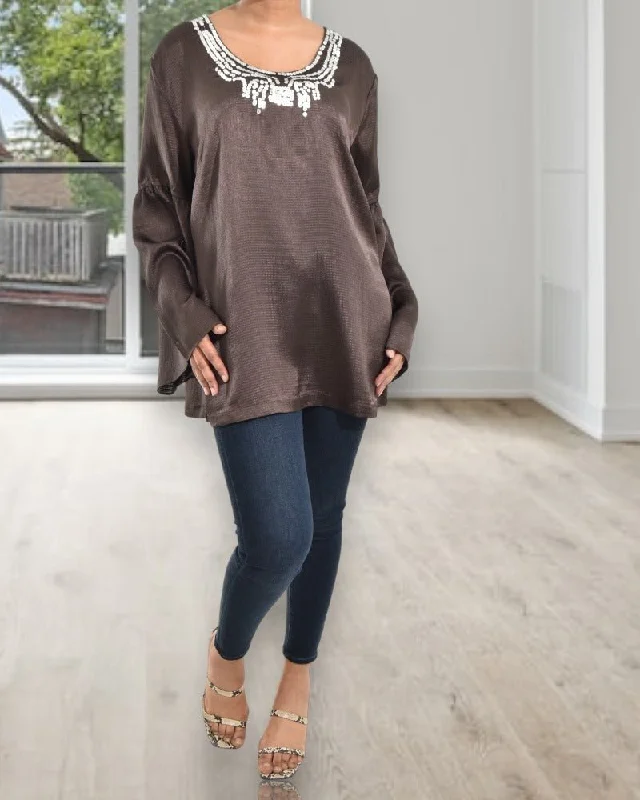 Brown Oversized Blouse