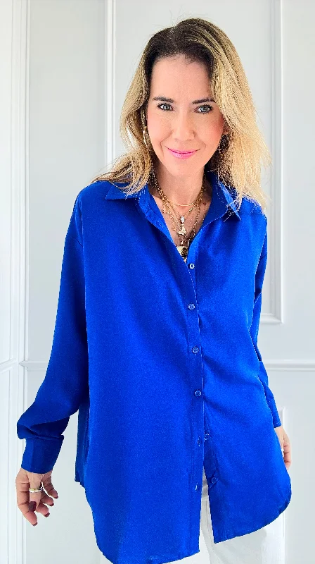 Coastal Breeze Oversized Top - Royal Blue