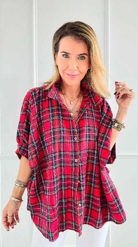 Cozy Daydream Oversized Plaid - Red