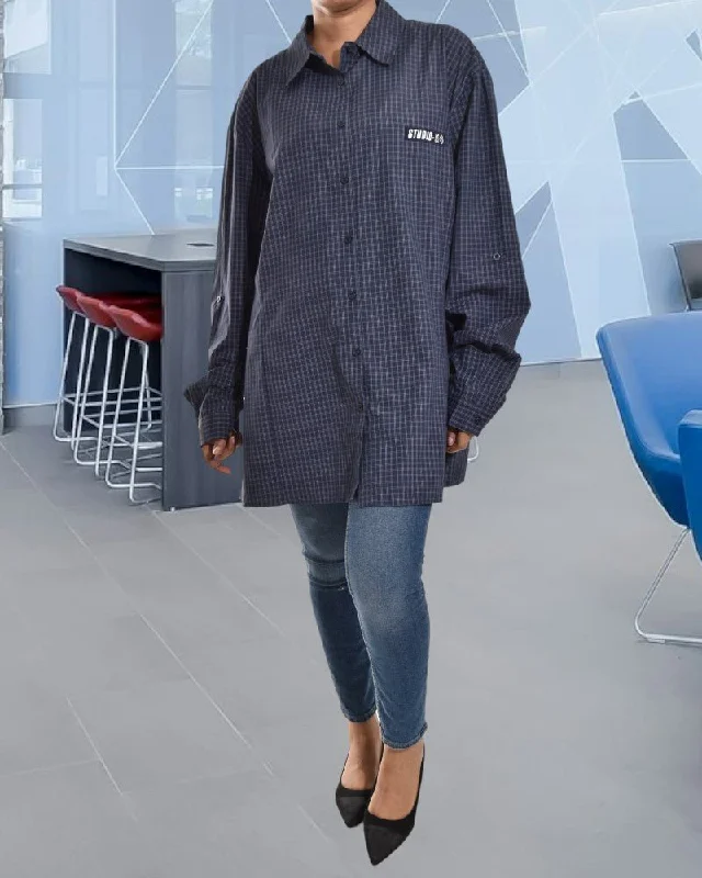 Ladies Navy Oversized Shirt