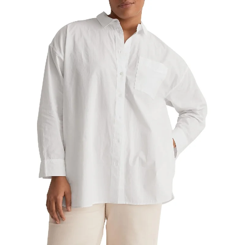 Madewell Womens Oversized Poplin Button-Down Top