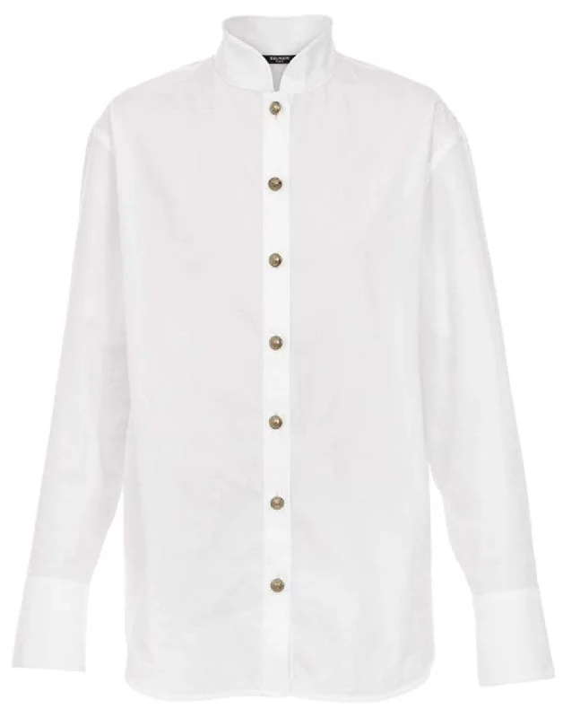 Oversized Mandarin Collar Shirt