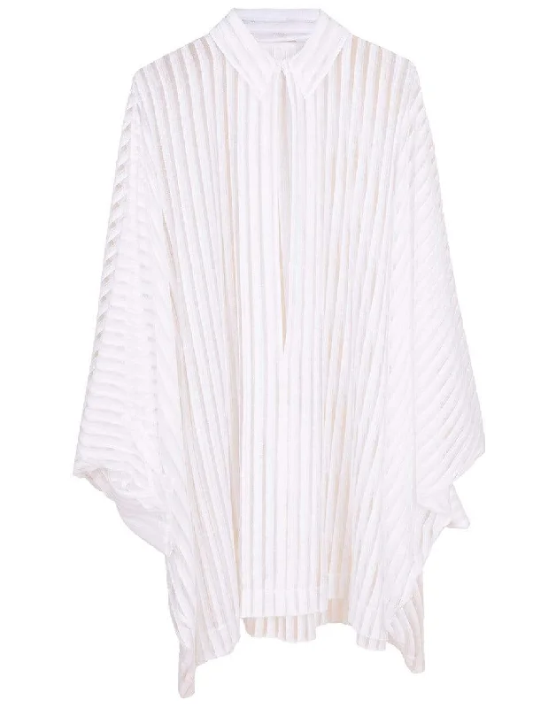 Sheer Stripe Oversized Blouse