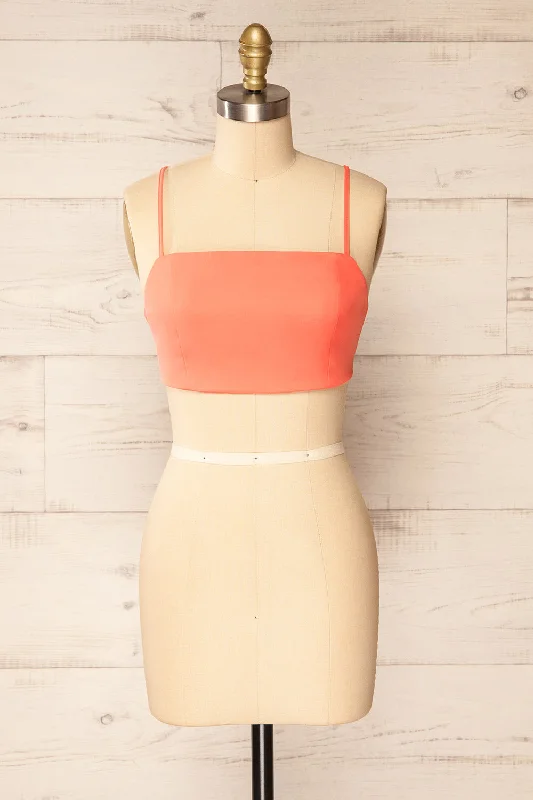 Toluca Pink | Lace-Up Back Crop Top