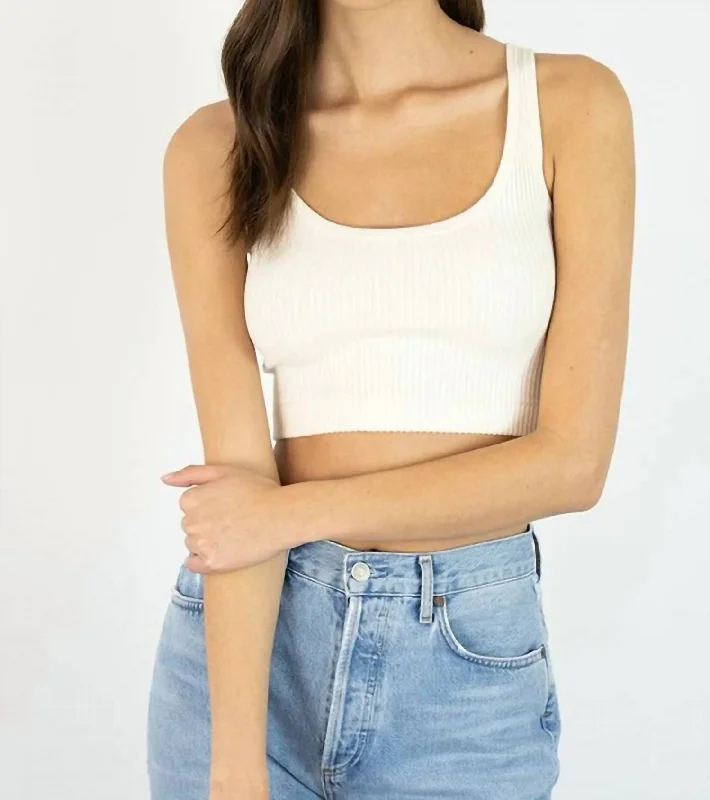 Bardot Cashmere Perfect Crop Top In Cream