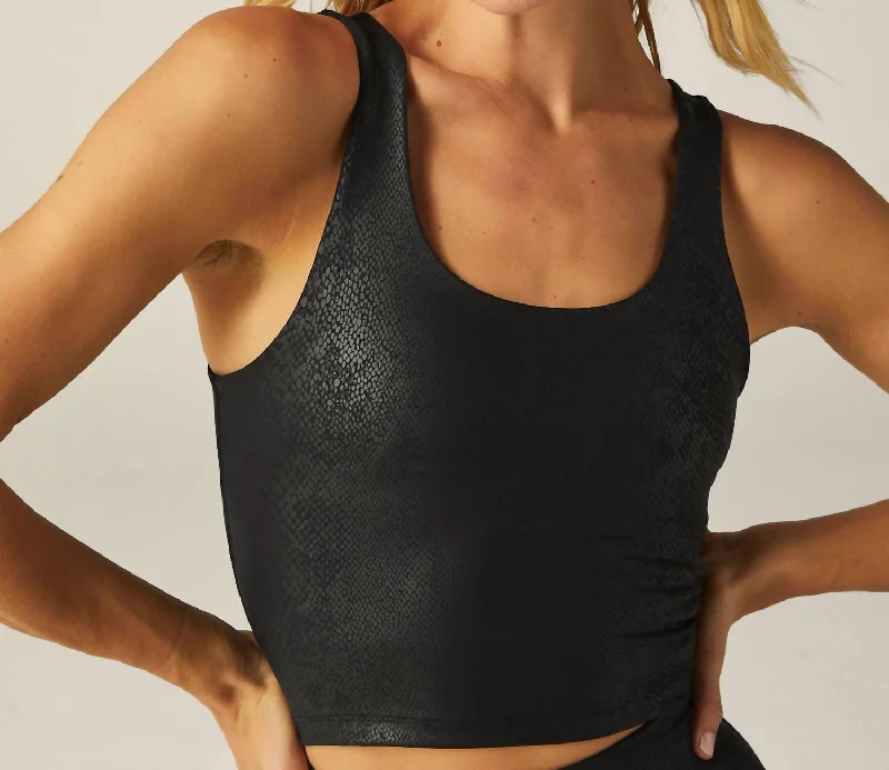 Powershine Sport Street Cropped Tank In Viper Black