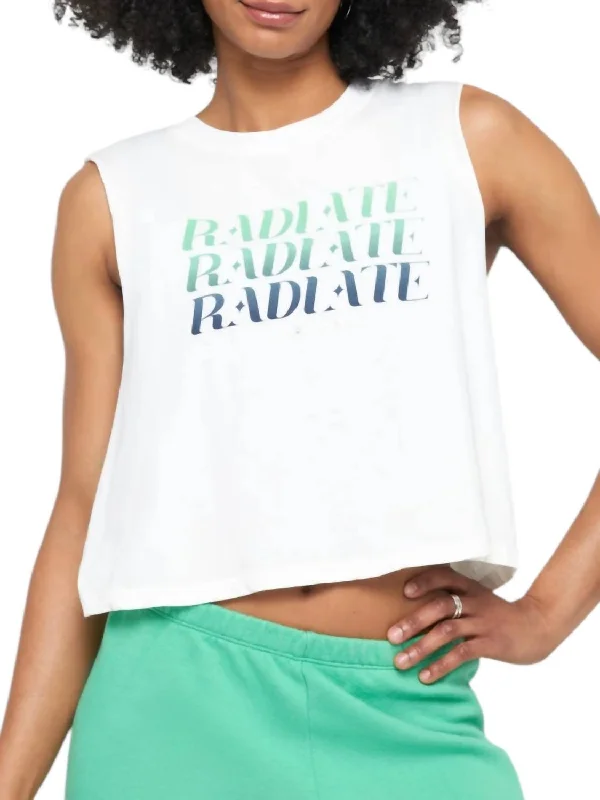 Radiate Callie Crop Tank Top In White