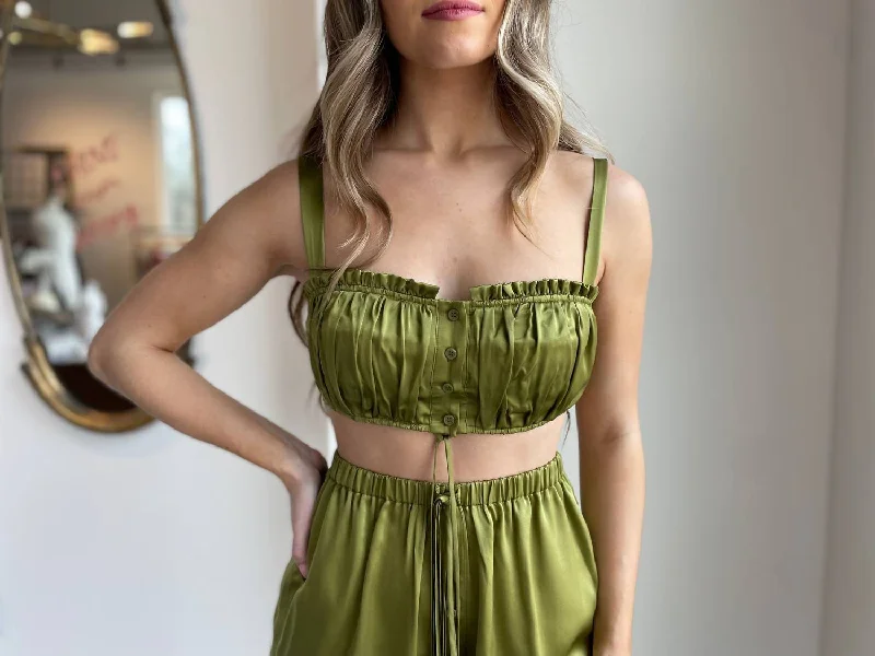 Tracy Crop Top In Moss