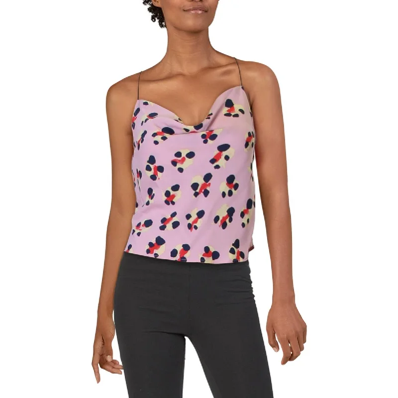 Womens Printed Drapey Crop Top