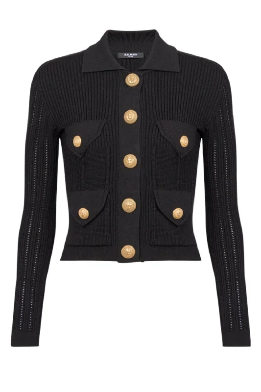 Buttoned Cardigan - Noir