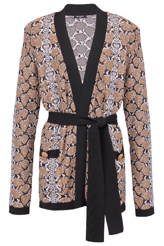 Print Belted Cardigan