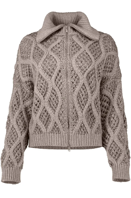 Dazzling Net Cable Cardigan