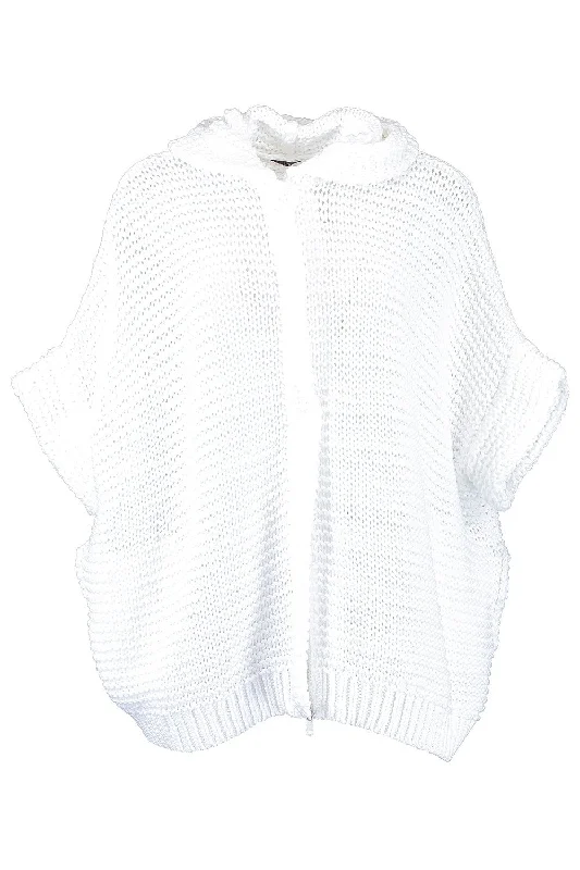 Zip Up Hooded Cardigan - Bianco