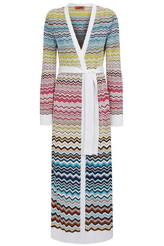 Chevron Long Cardigan